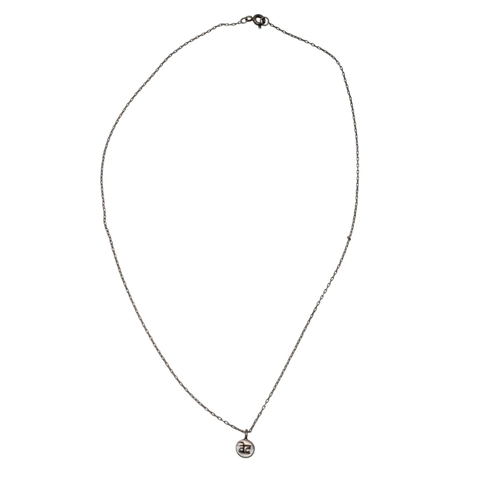 Me&Ro Sterling Silver 925 Wisdom (Veda) Disc Necklace Sanskrit Disc Pendant